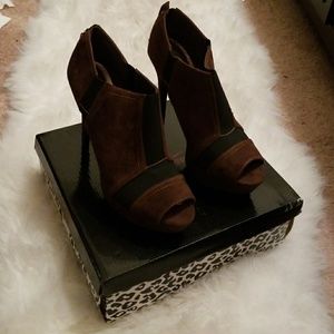 Brown Peep Toe Heels